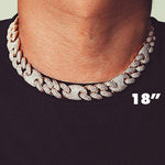 ICED OUT 18K WHITE GOLD BOSS LINK CHAIN NECKLACE BUSTDOWN DIAMOND LOCKING CLASP