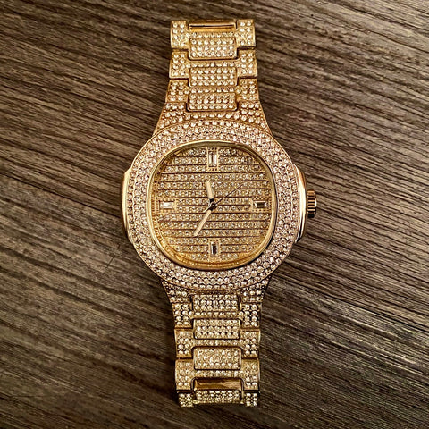 THE NAUTICAL RX-1 44MM // 18K GOLD ICED OUT OVAL BUST DOWN LUXURY WATCH