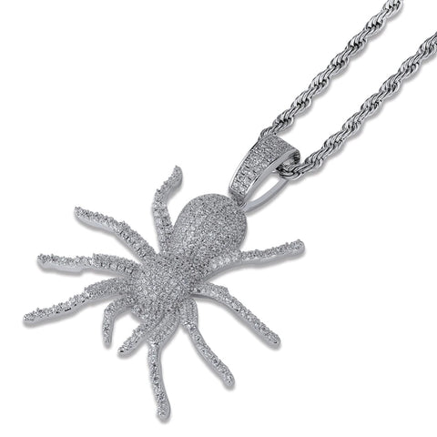 ICED OUT TARANTULA SPIDER PENDANT CHAIN NECKLACE