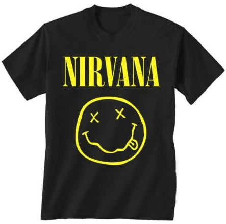 AUTHENTIC NIRVANA YELLOW SMILEY FACE BAND T-SHIRT OFFICIALLY LICENSED