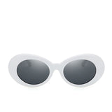 THE REAL CLOUT GOGGLES // WHITE OVAL FRAME DARK LENS COBAIN SUNGLASSES