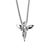 WHITE GOLD MICRO ANGEL PENDANT NECKLACE