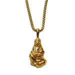 GOLD SITTING BUDDHA PENDANT NECKLACE