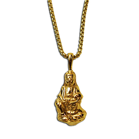 GOLD SITTING BUDDHA PENDANT NECKLACE