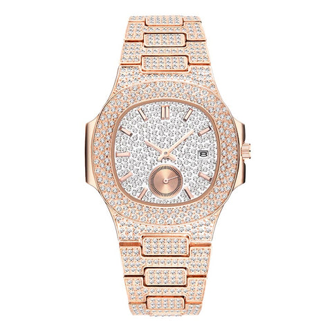 THE NAUTICAL RX-1 44MM // FULLY ICED OUT ROSE GOLD OVAL BUST DOWN LUXURY WATCH