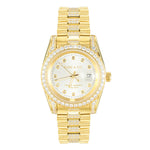 THE GRAND DIAMOND 41MM // 18K GOLD ICED OUT SILVER DIAL BIG FACE LUXURY WATCH