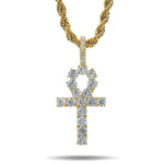 ICED OUT GOLD EGYPTIAN ANKH PENDANT NECKLACE