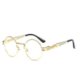 THE BIG TIMER // ROUND GOLD METAL FRAME CLEAR LENS HIP-HOP CLASSIC SUNGLASSES